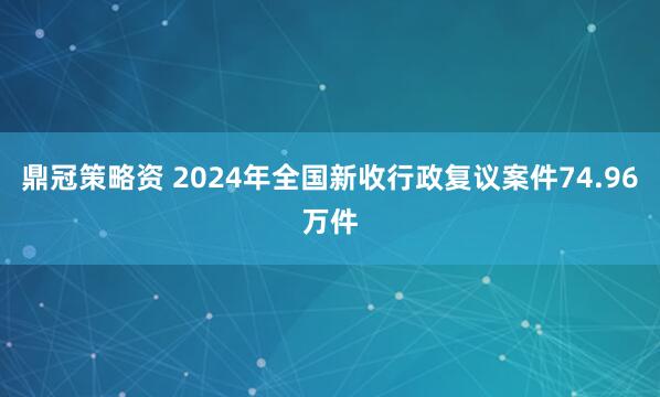 鼎冠策略资 2024年全国新收行政复议案件74.96万件