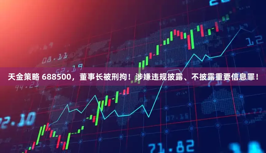 天金策略 688500，董事长被刑拘！涉嫌违规披露、不披露重要信息罪！